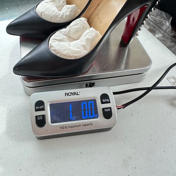 Christian Louboutin Electropump Black Nappa Leather Size 35 Pumps Red Bottoms - Picture 16 of 16